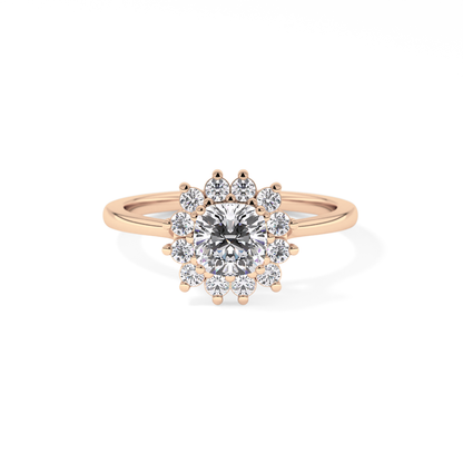 Cushion Halo Lab Grown Diamond Engagement Ring