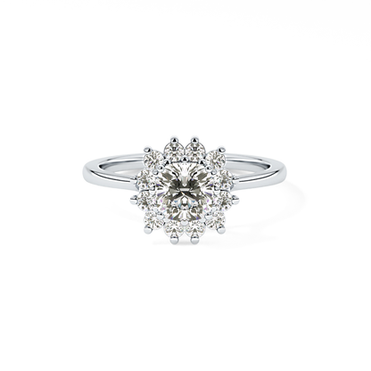 Cushion Halo Lab Grown Diamond Engagement Ring
