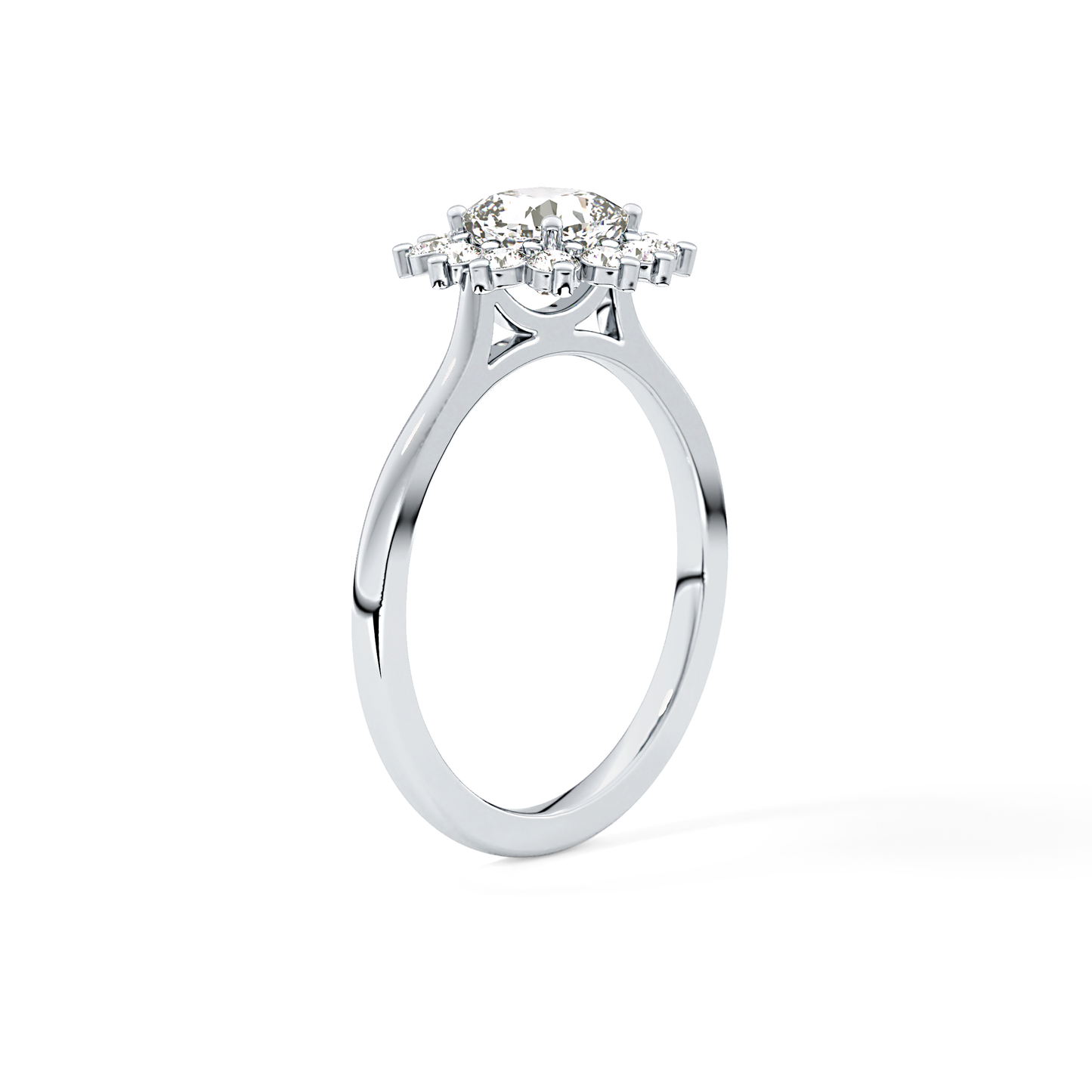 Cushion Halo Lab Grown Diamond Engagement Ring