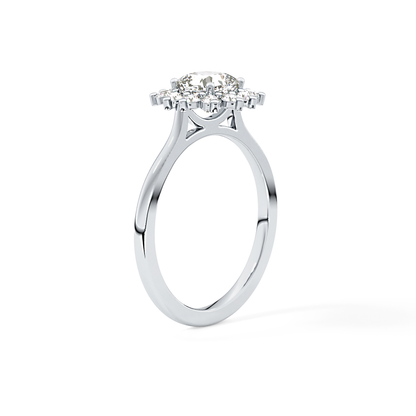 Cushion Halo Lab Grown Diamond Engagement Ring