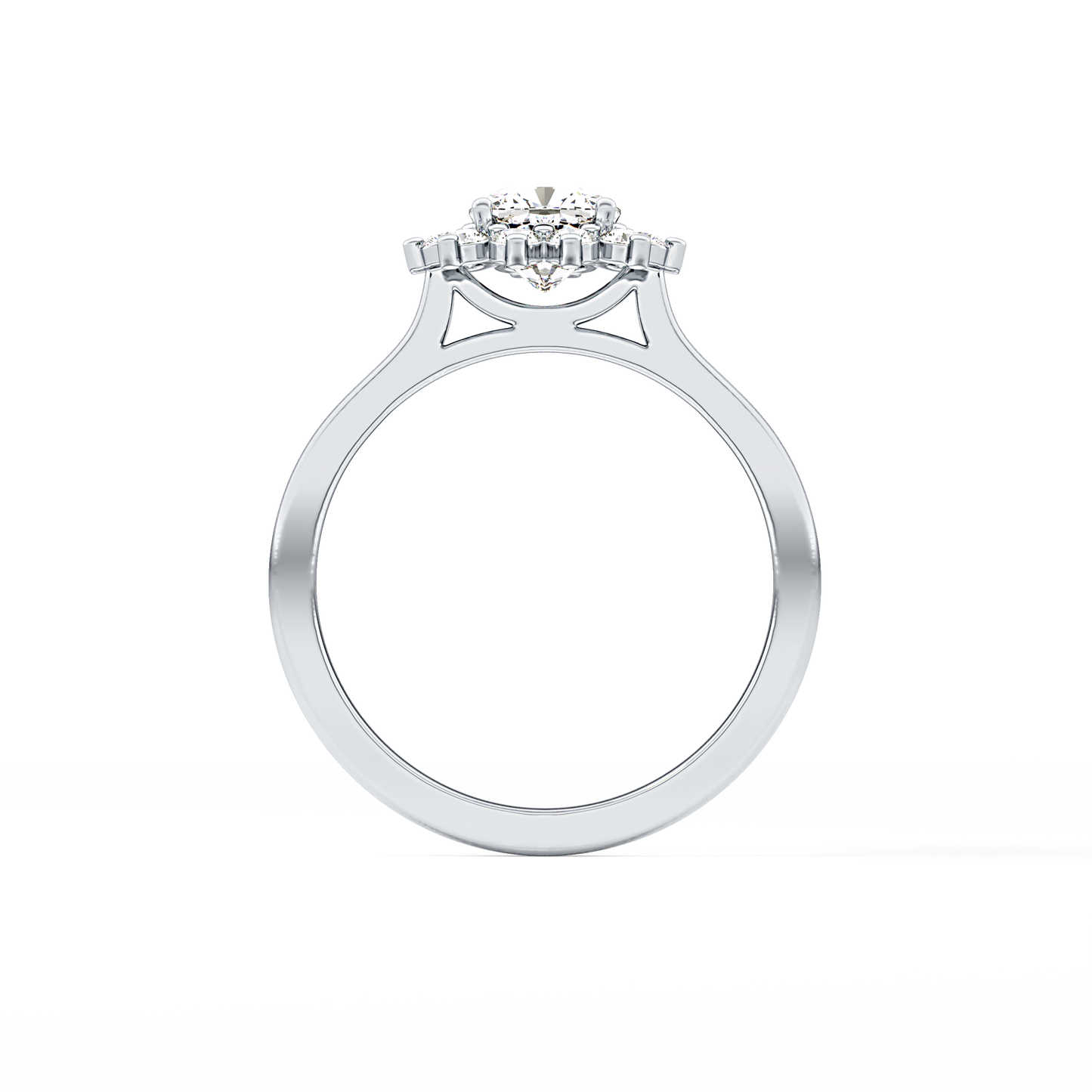 Cushion Halo Lab Grown Diamond Engagement Ring