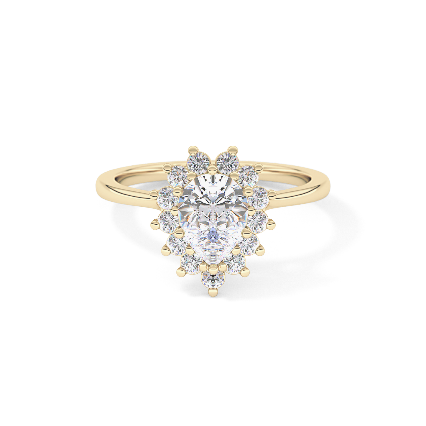 Pear Halo Lab Grown Diamond Engagement Ring