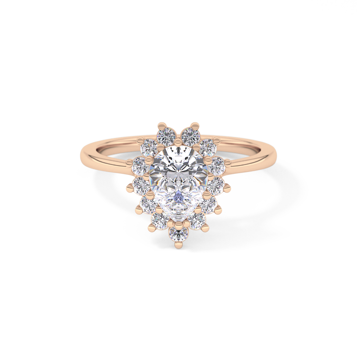 Pear Halo Lab Grown Diamond Engagement Ring