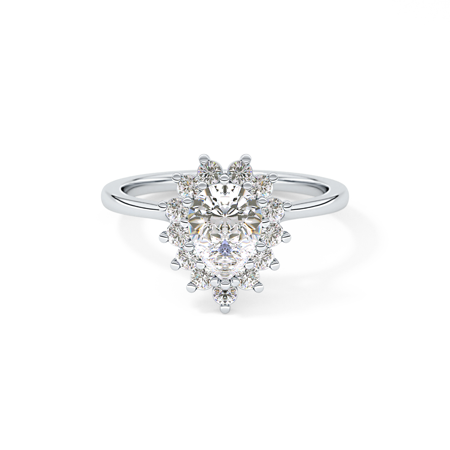 Pear Halo Lab Grown Diamond Engagement Ring