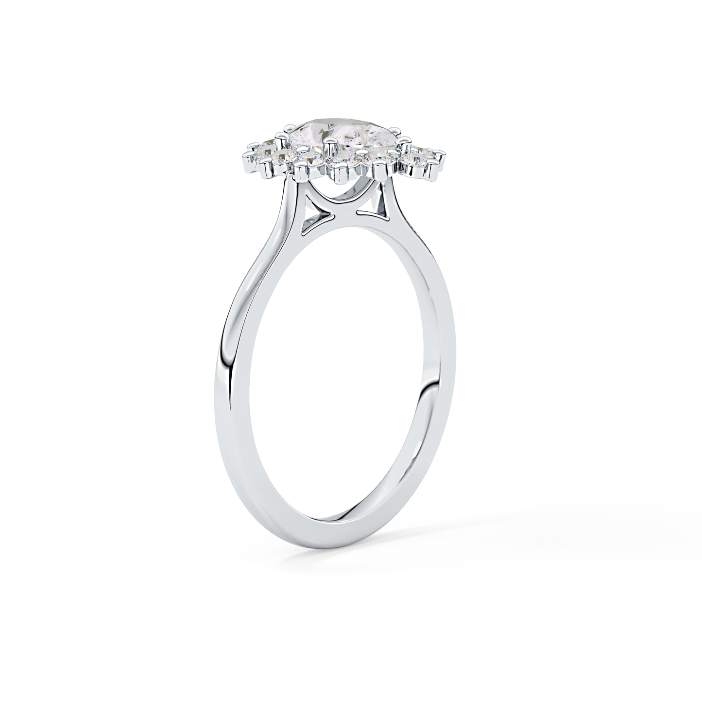 Pear Halo Lab Grown Diamond Engagement Ring