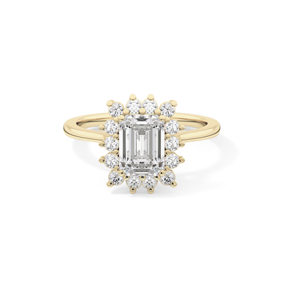 Emerald Halo Lab Grown Diamond Engagement Ring