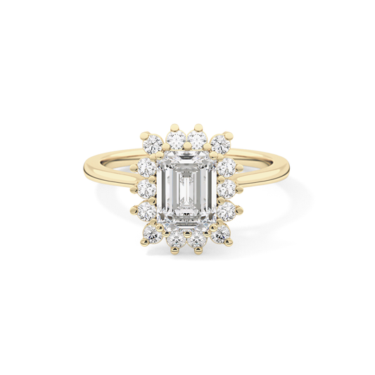 Emerald Halo Lab Grown Diamond Engagement Ring