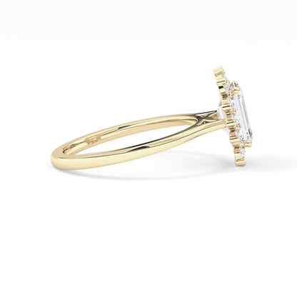 Emerald Halo Lab Grown Diamond Engagement Ring