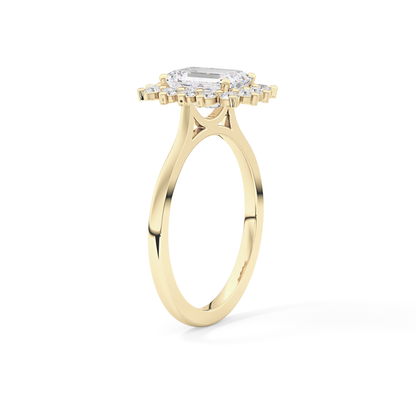 Emerald Halo Lab Grown Diamond Engagement Ring