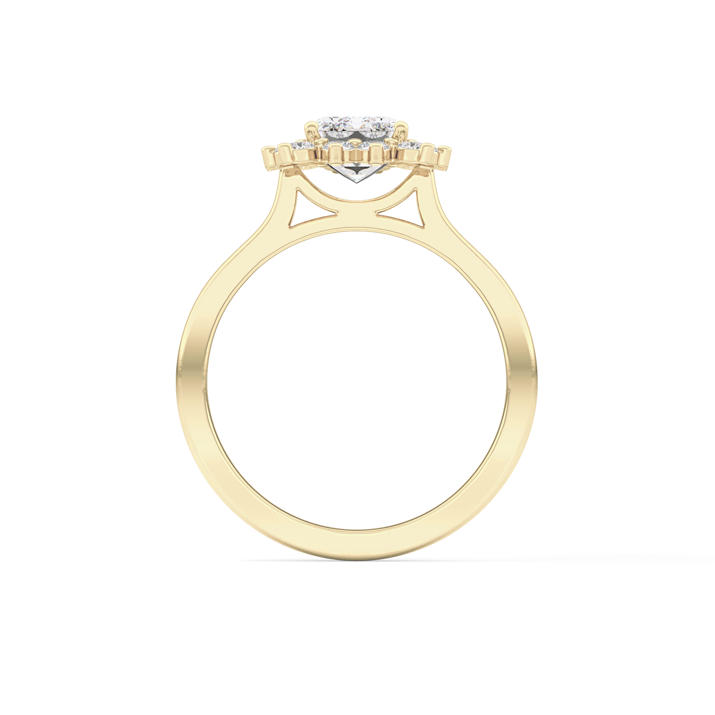 Emerald Halo Lab Grown Diamond Engagement Ring