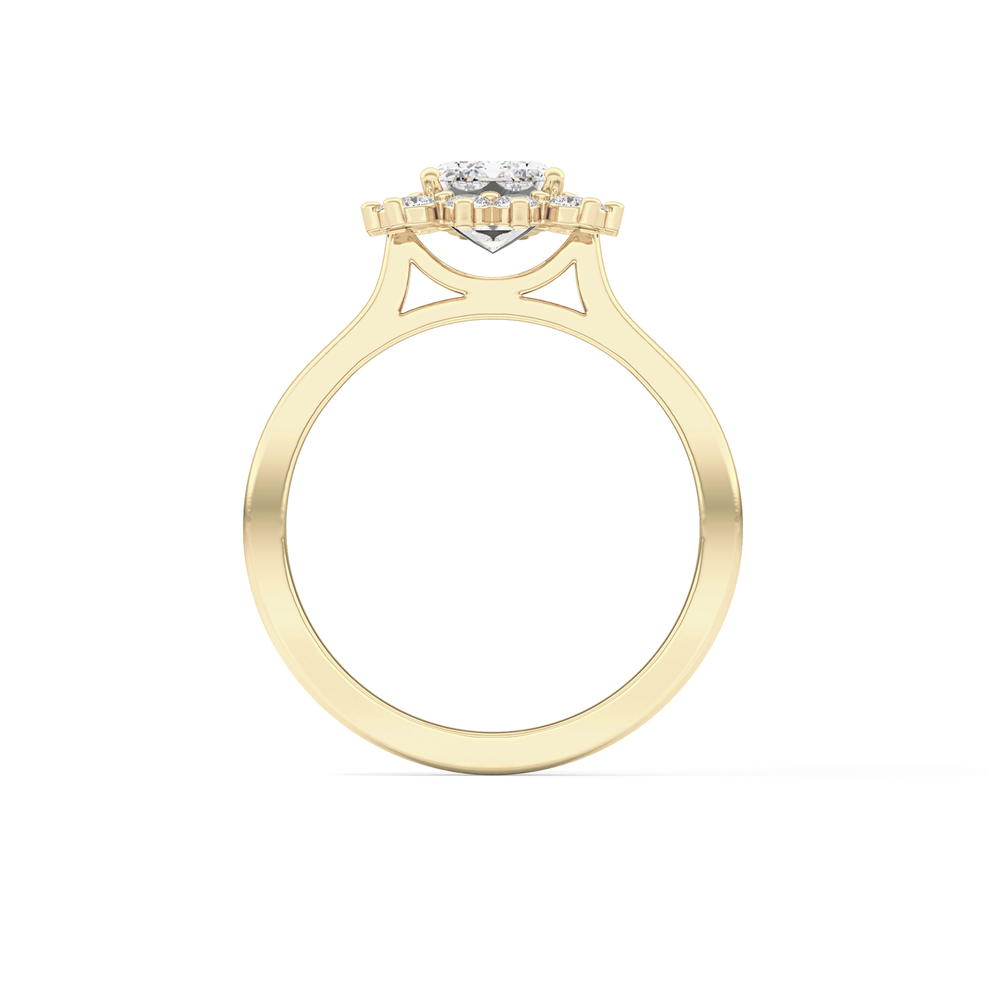 Emerald Halo Lab Grown Diamond Engagement Ring