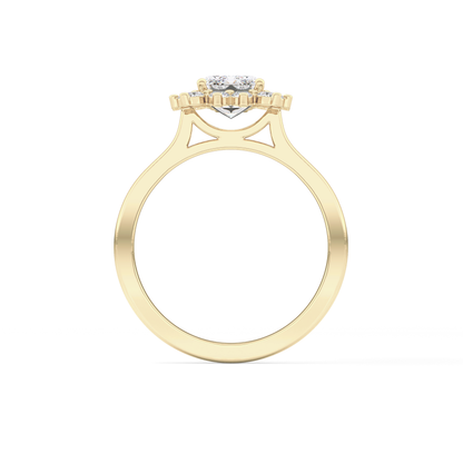 Emerald Halo Lab Grown Diamond Engagement Ring