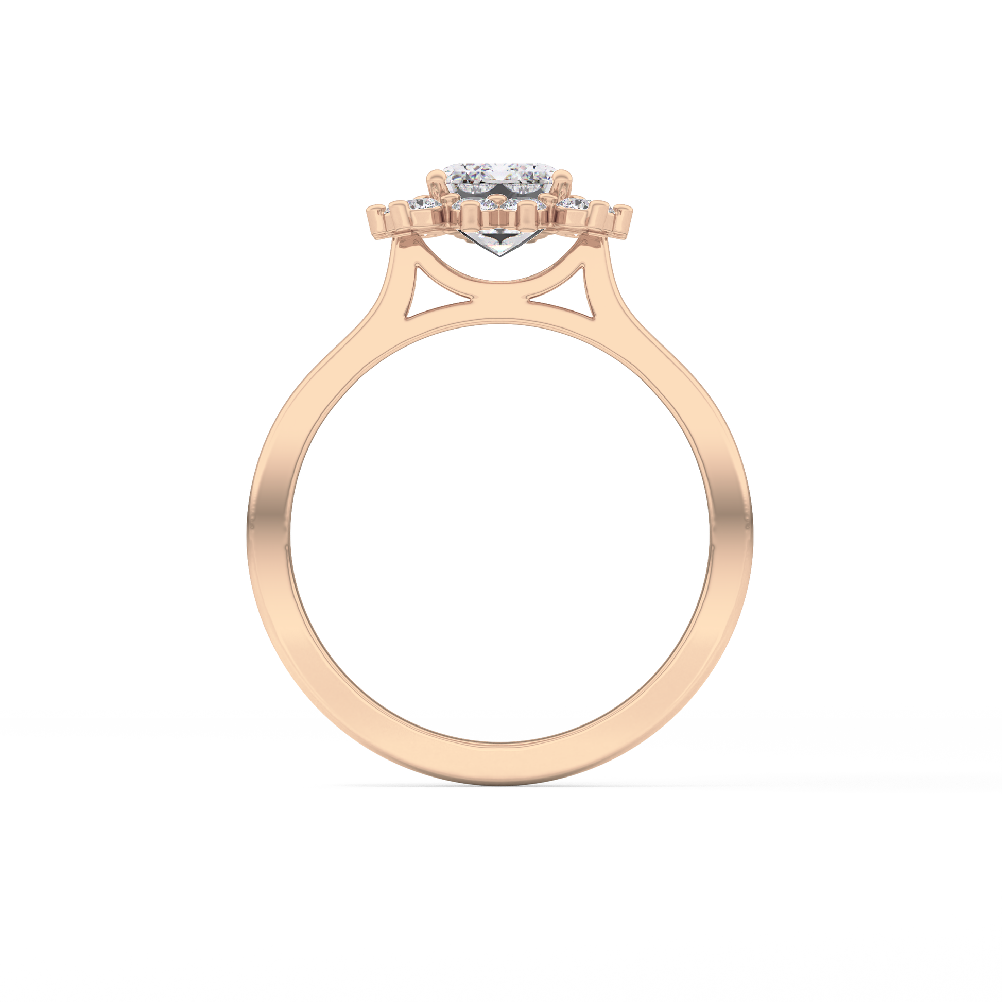 Emerald Halo Lab Grown Diamond Engagement Ring