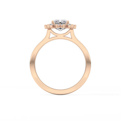 Emerald Halo Lab Grown Diamond Engagement Ring