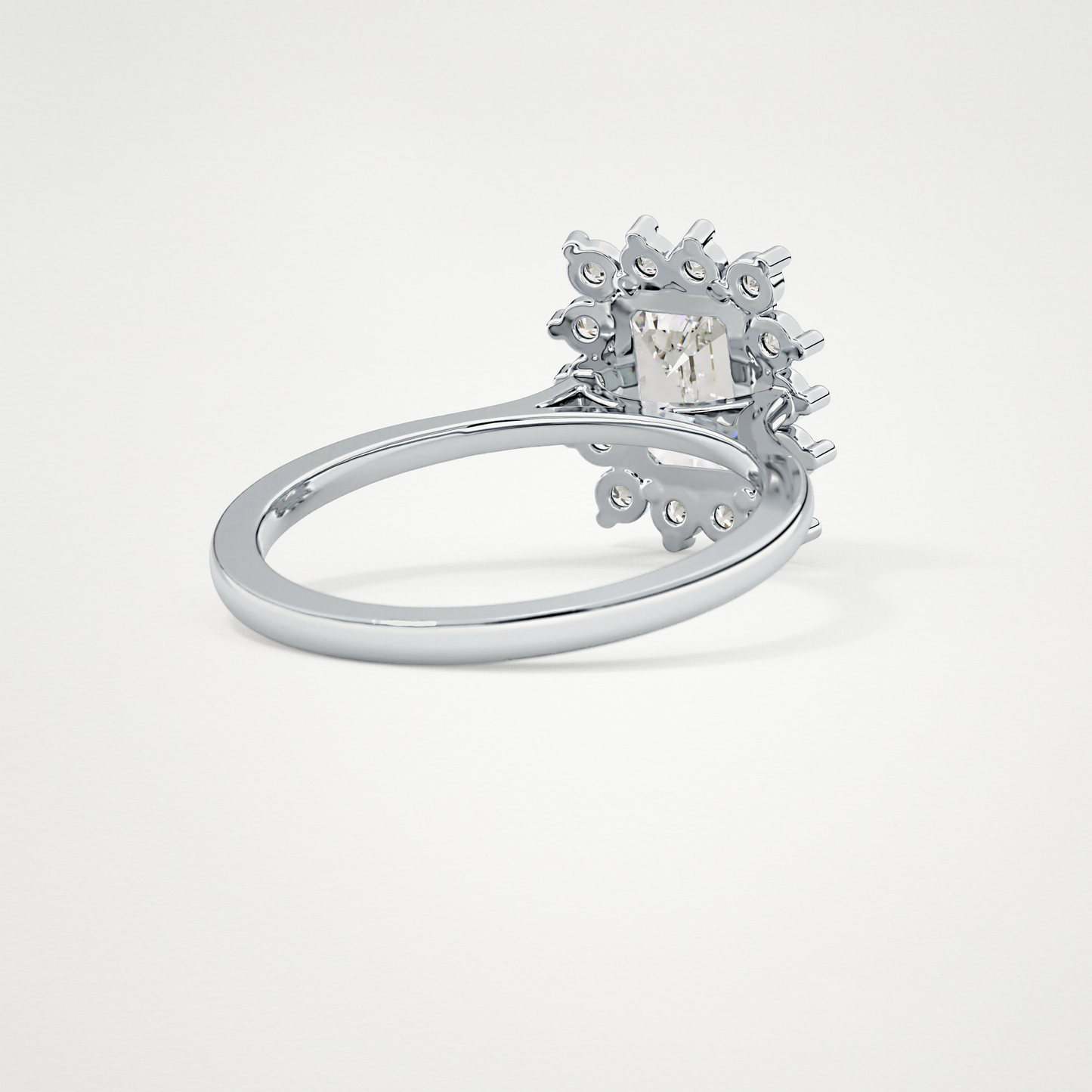 Emerald Halo Lab Grown Diamond Engagement Ring