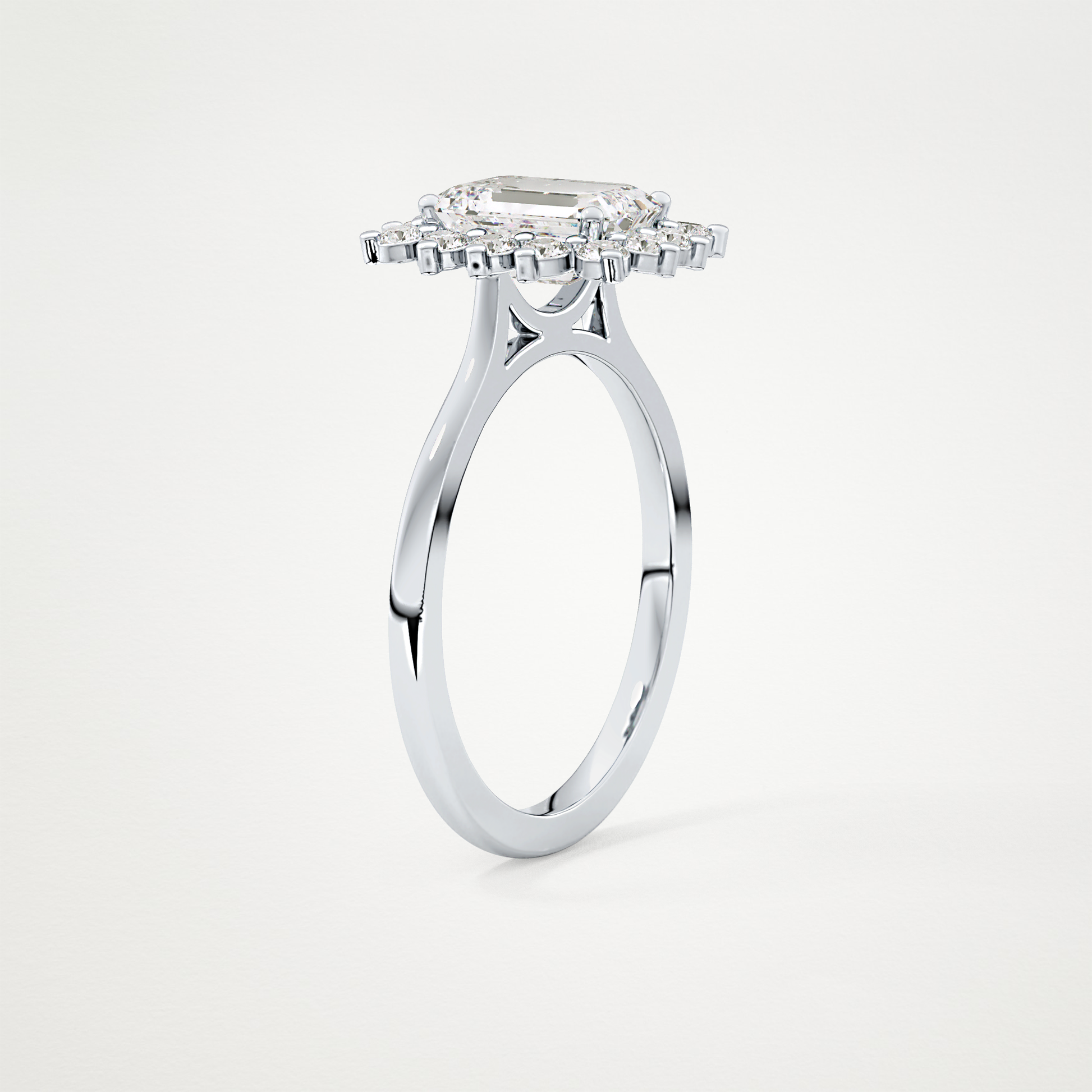 Emerald Halo Lab Grown Diamond Engagement Ring
