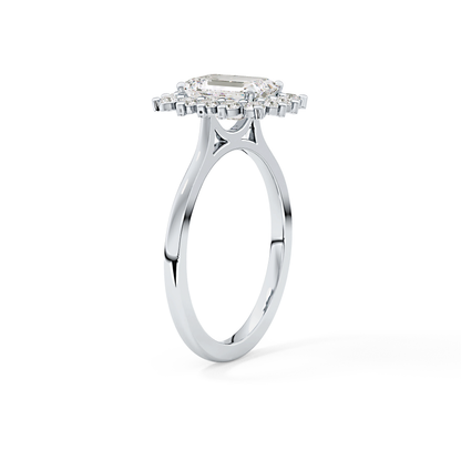 Emerald Halo Lab Grown Diamond Engagement Ring