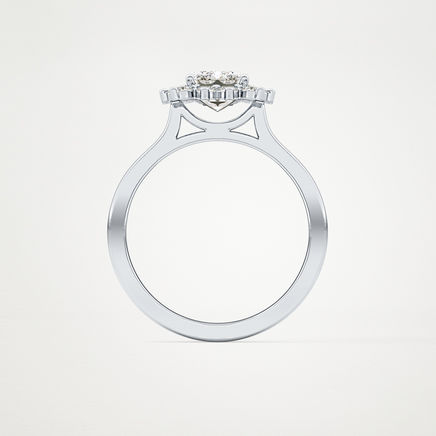 Emerald Halo Lab Grown Diamond Engagement Ring