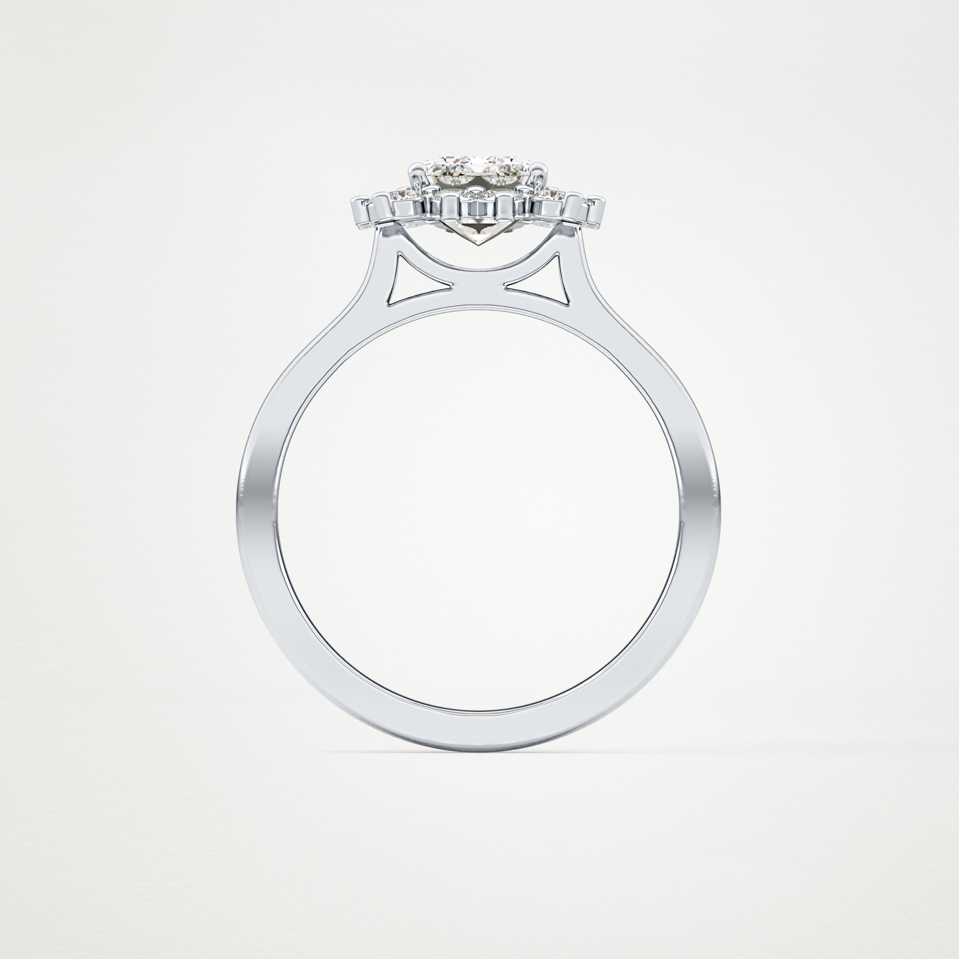 Emerald Halo Lab Grown Diamond Engagement Ring
