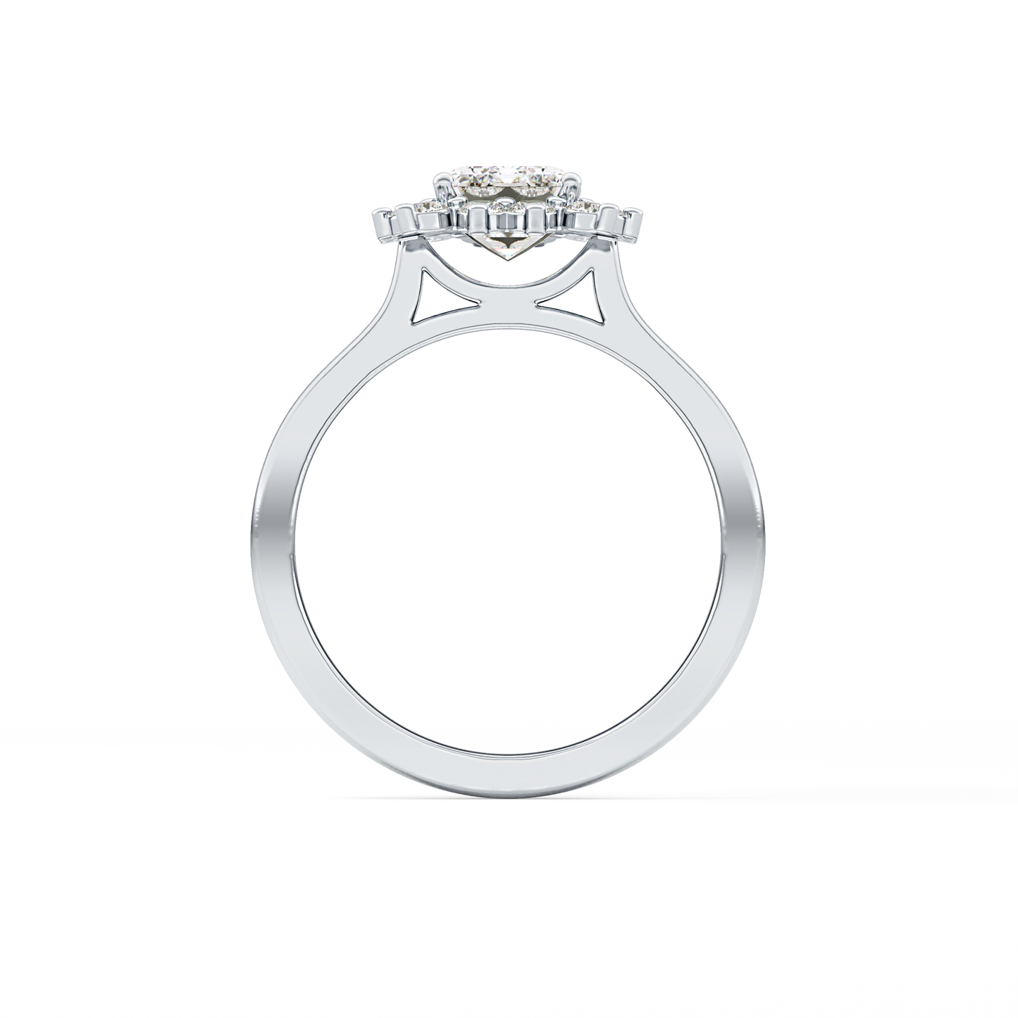 Emerald Halo Lab Grown Diamond Engagement Ring
