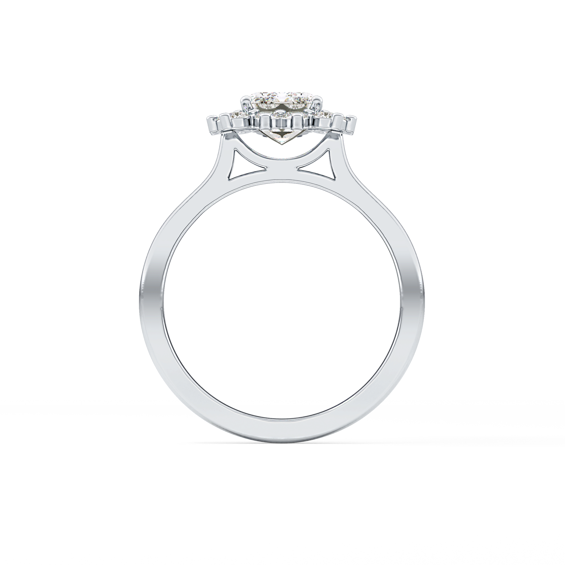 Emerald Halo Lab Grown Diamond Engagement Ring