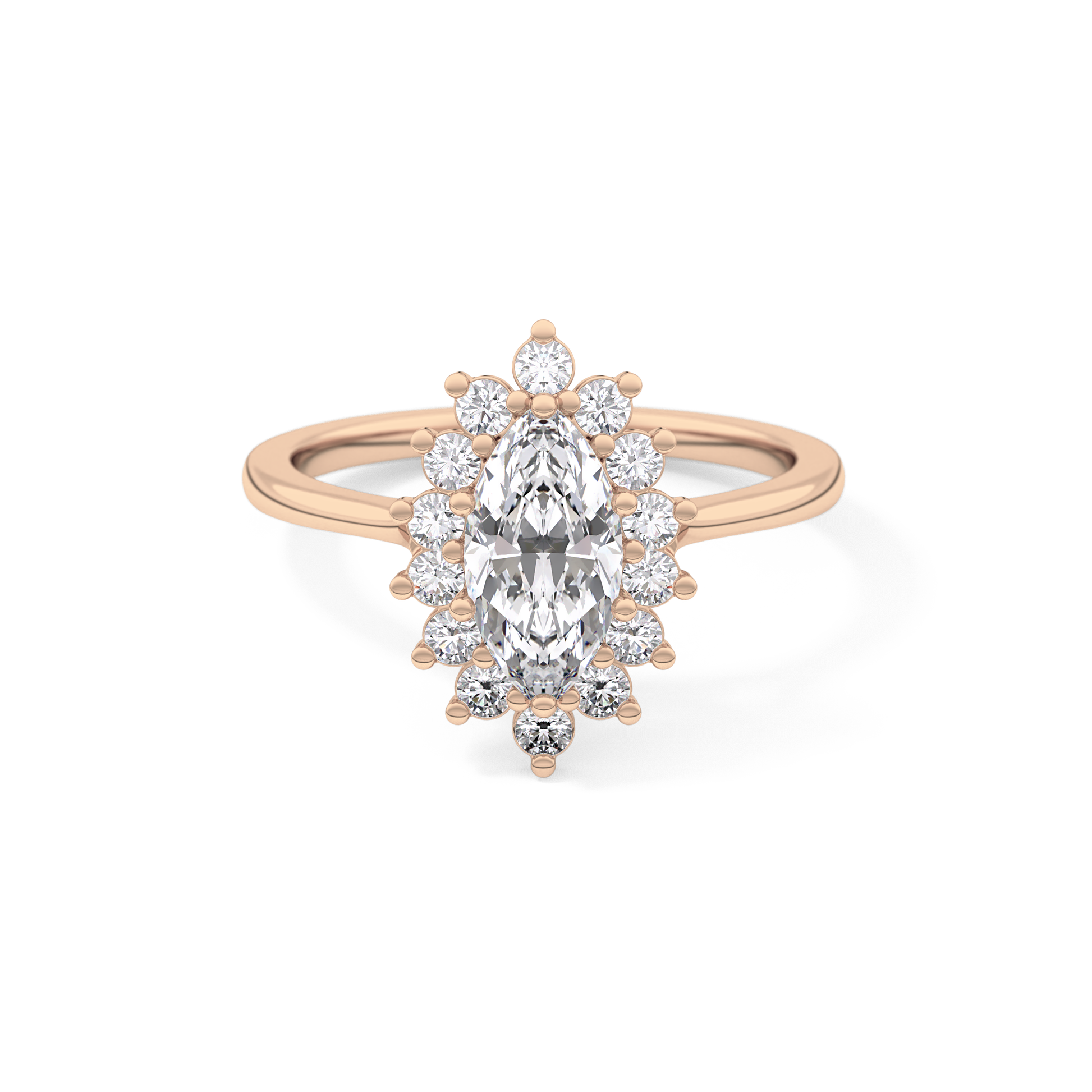 Marquise Halo Lab Grown Diamond Engagement Ring