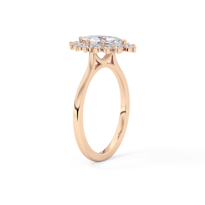 Marquise Halo Lab Grown Diamond Engagement Ring