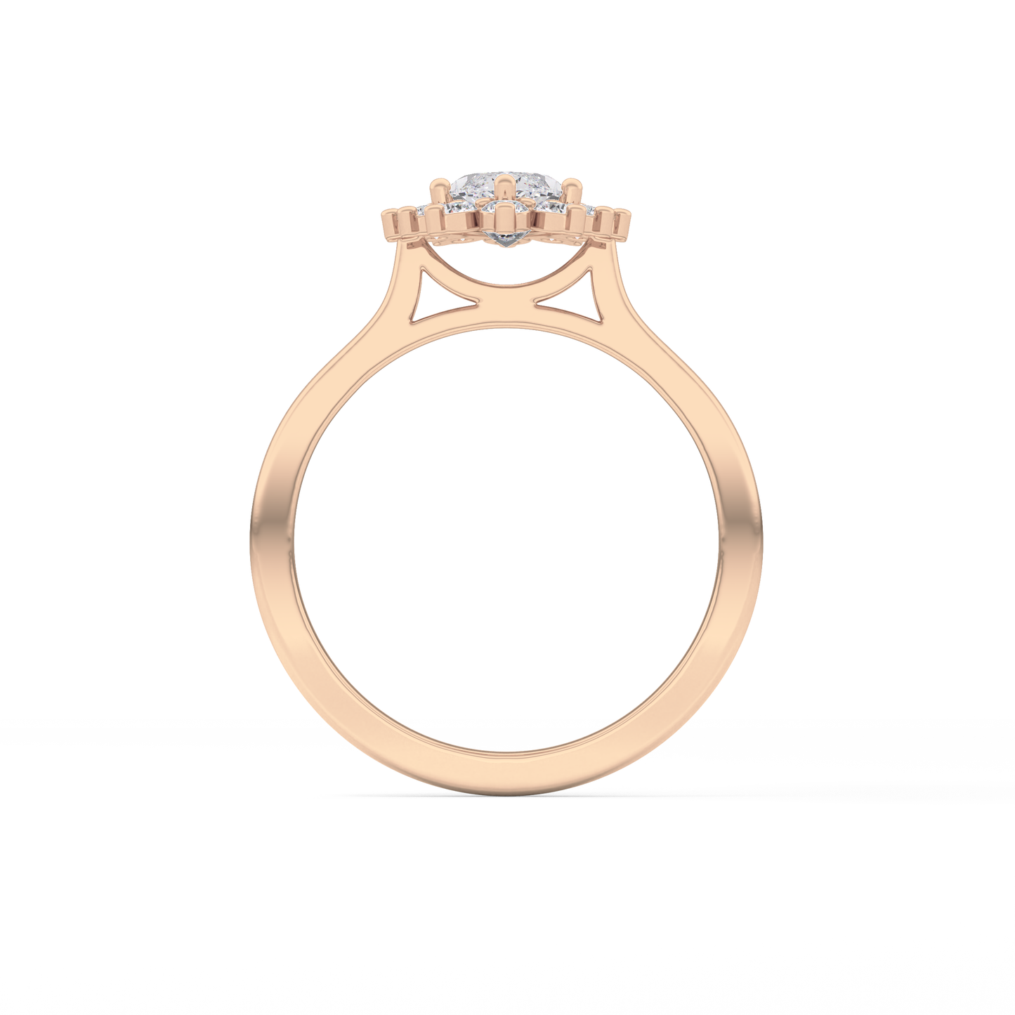 Marquise Halo Lab Grown Diamond Engagement Ring