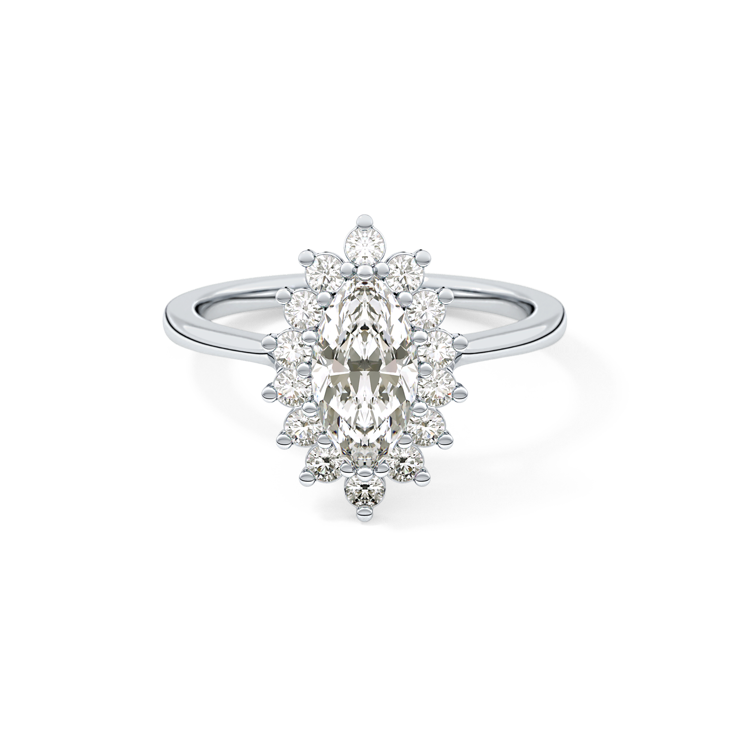 Marquise Halo Lab Grown Diamond Engagement Ring