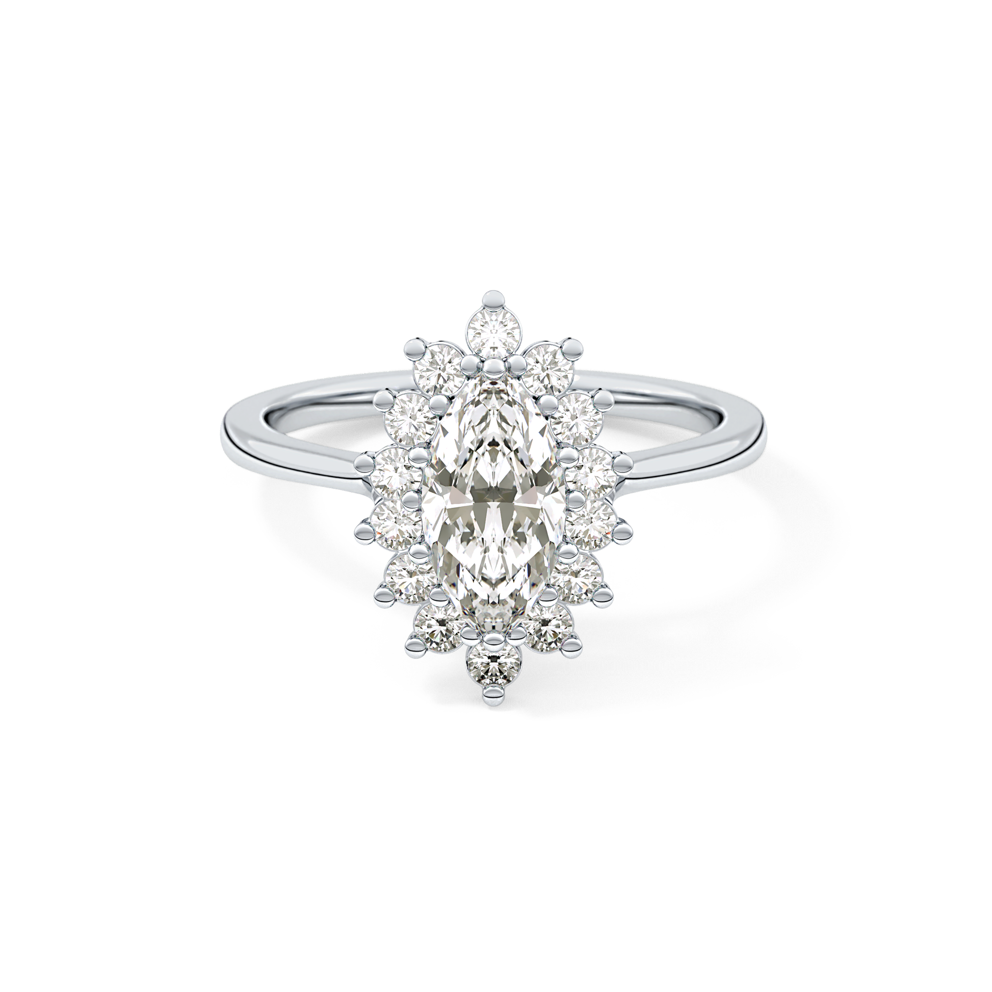 Marquise Halo Lab Grown Diamond Engagement Ring