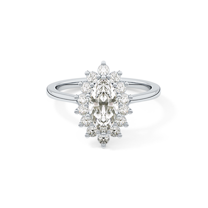 Marquise Halo Lab Grown Diamond Engagement Ring