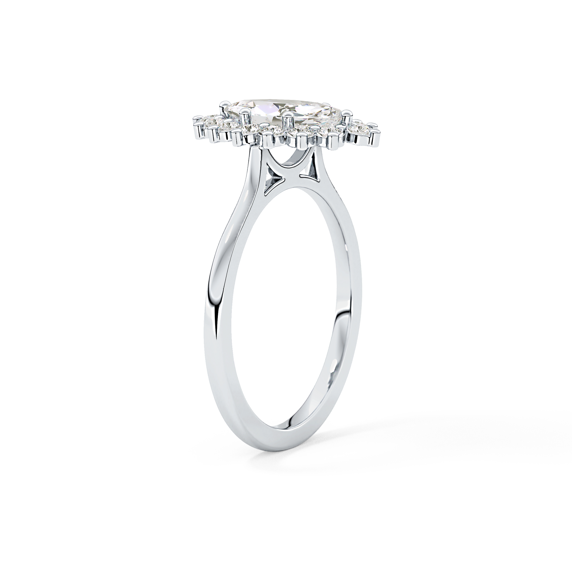 Marquise Halo Lab Grown Diamond Engagement Ring