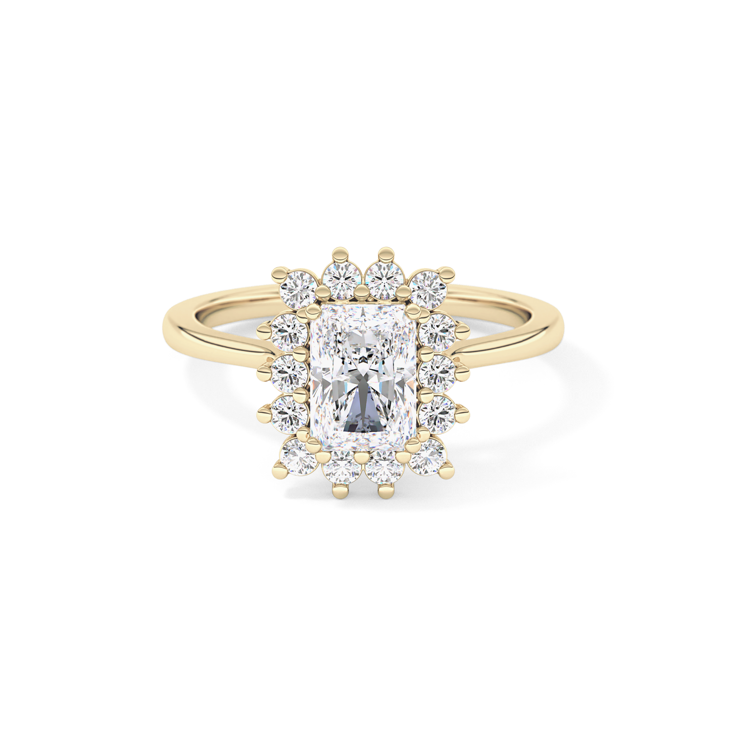 Radiant Halo Lab Grown Diamond Engagement Ring