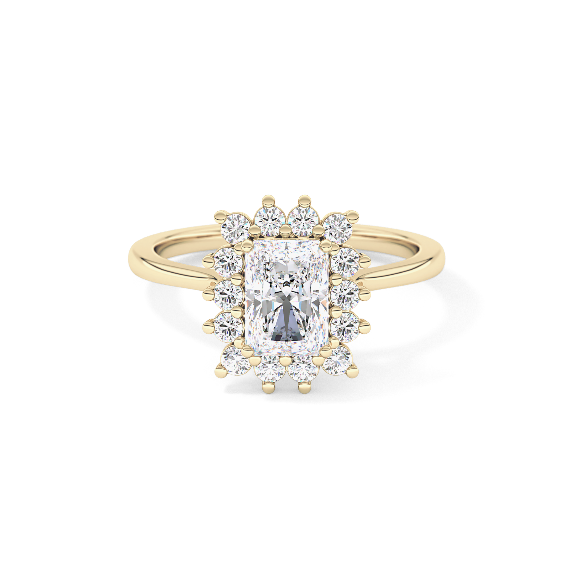 Radiant Halo Lab Grown Diamond Engagement Ring