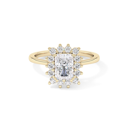 Radiant Halo Lab Grown Diamond Engagement Ring