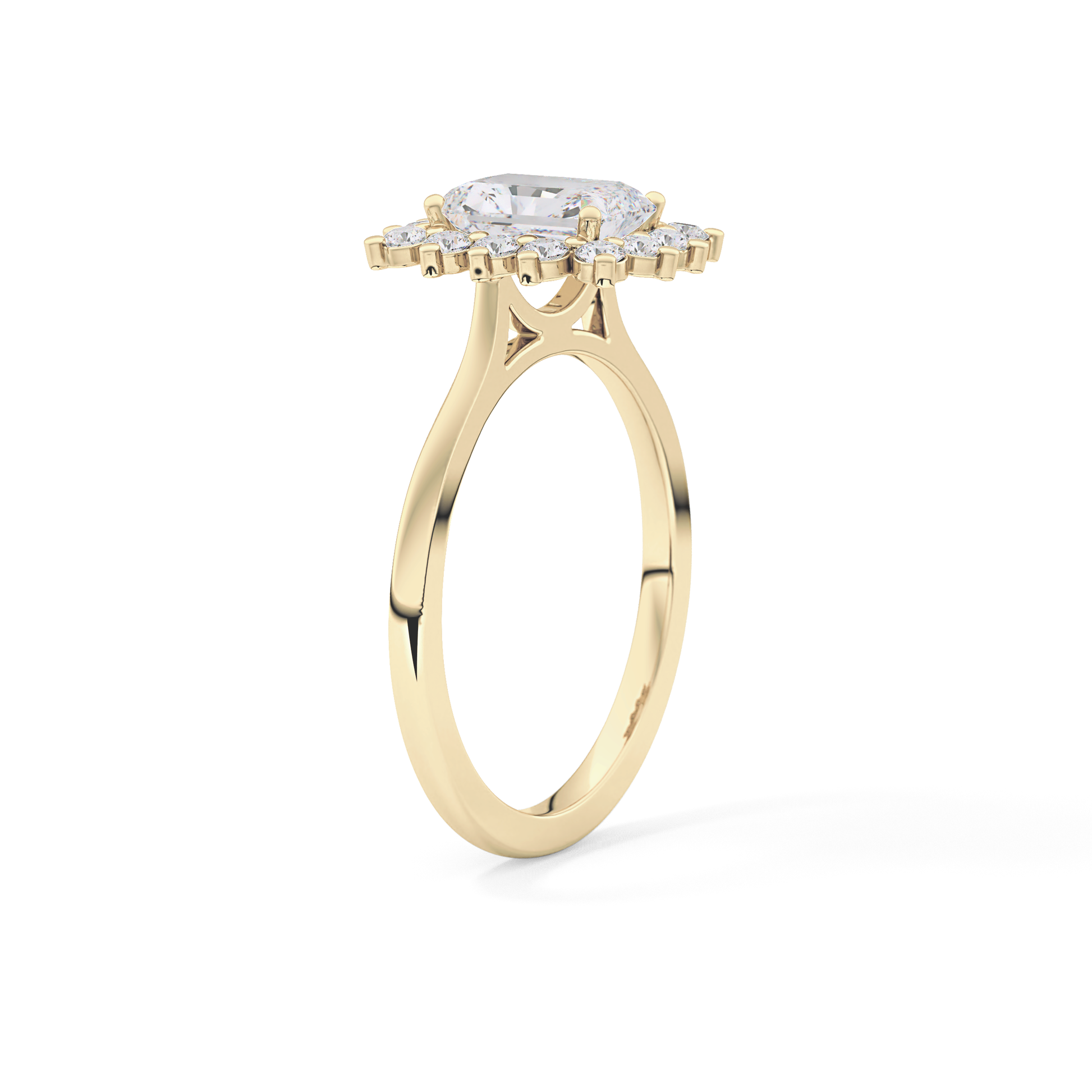 Radiant Halo Lab Grown Diamond Engagement Ring