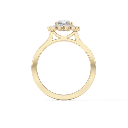 Radiant Halo Lab Grown Diamond Engagement Ring