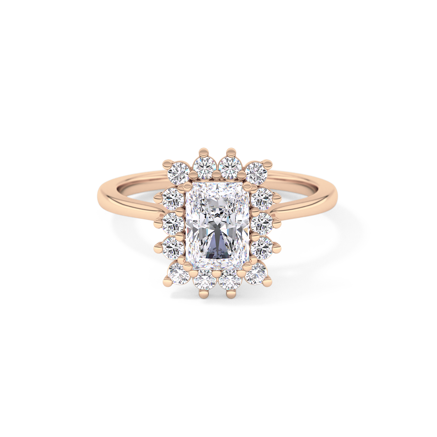 Radiant Halo Lab Grown Diamond Engagement Ring