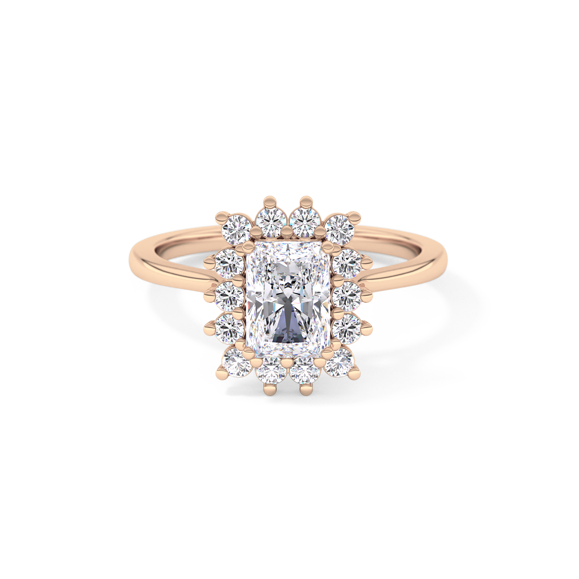 Radiant Halo Lab Grown Diamond Engagement Ring