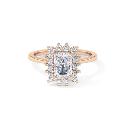 Radiant Halo Lab Grown Diamond Engagement Ring