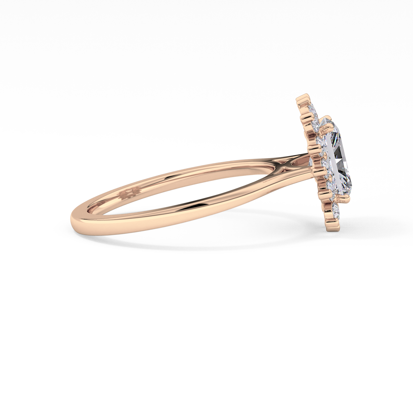 Radiant Halo Lab Grown Diamond Engagement Ring