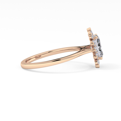 Radiant Halo Lab Grown Diamond Engagement Ring