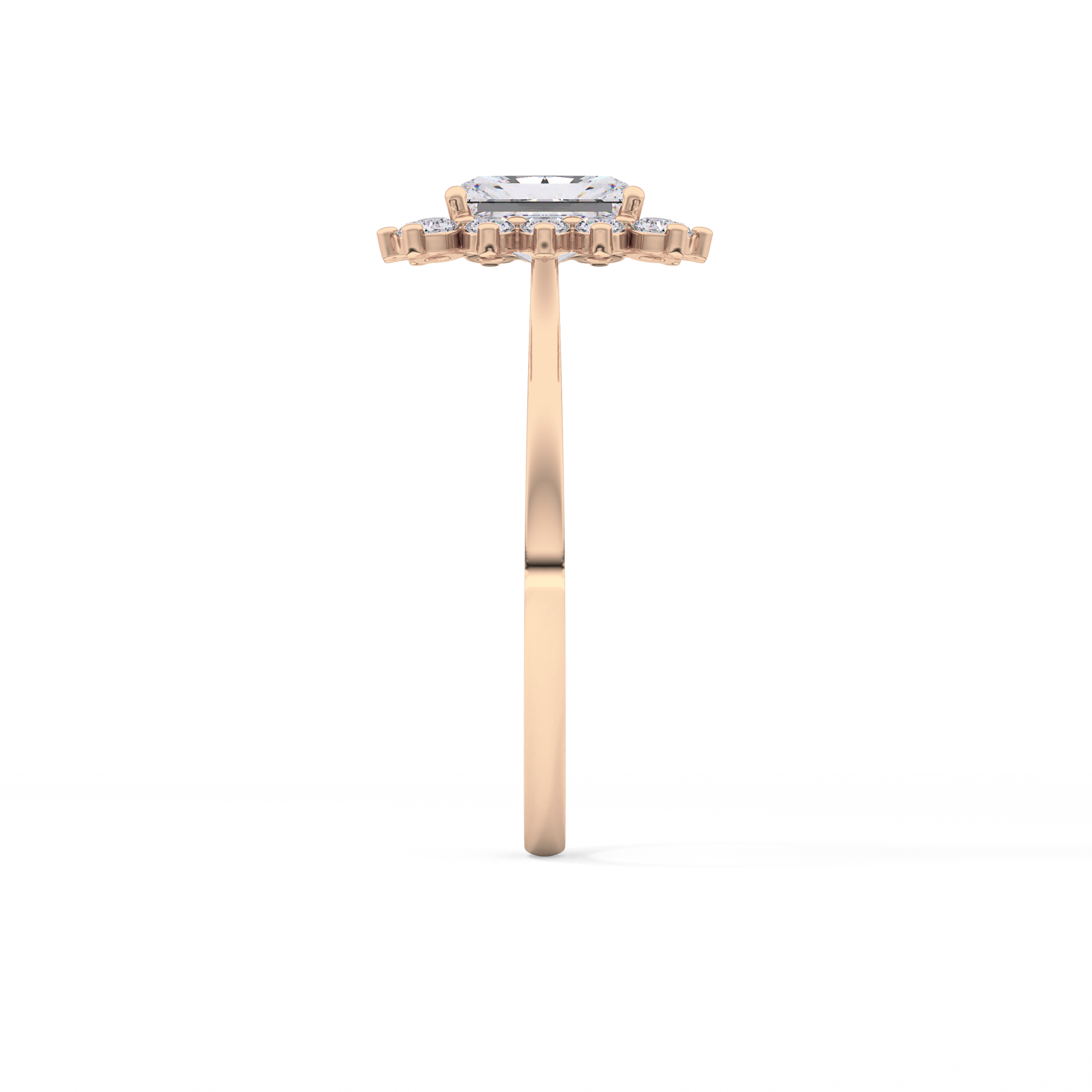 Radiant Halo Lab Grown Diamond Engagement Ring