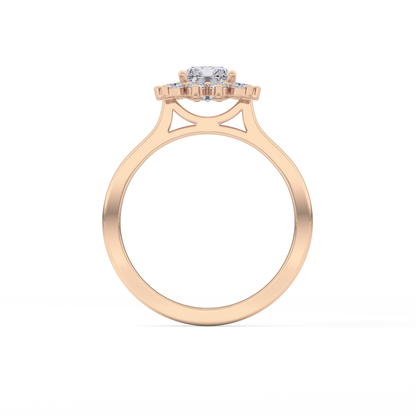 Radiant Halo Lab Grown Diamond Engagement Ring