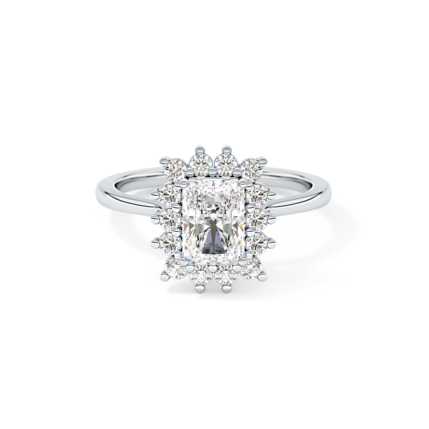 Radiant Halo Lab Grown Diamond Engagement Ring