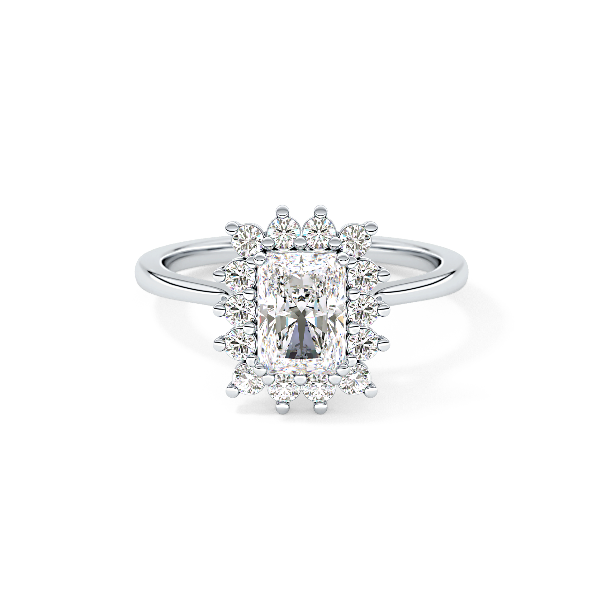 Radiant Halo Lab Grown Diamond Engagement Ring