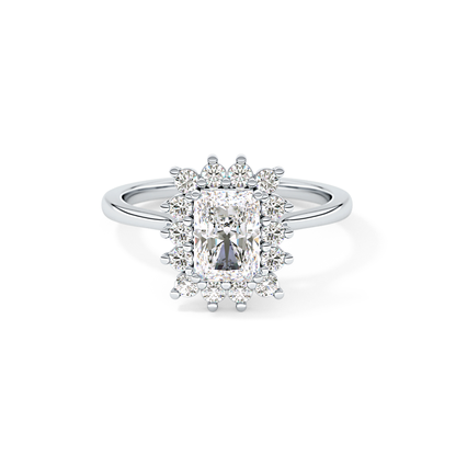 Radiant Halo Lab Grown Diamond Engagement Ring