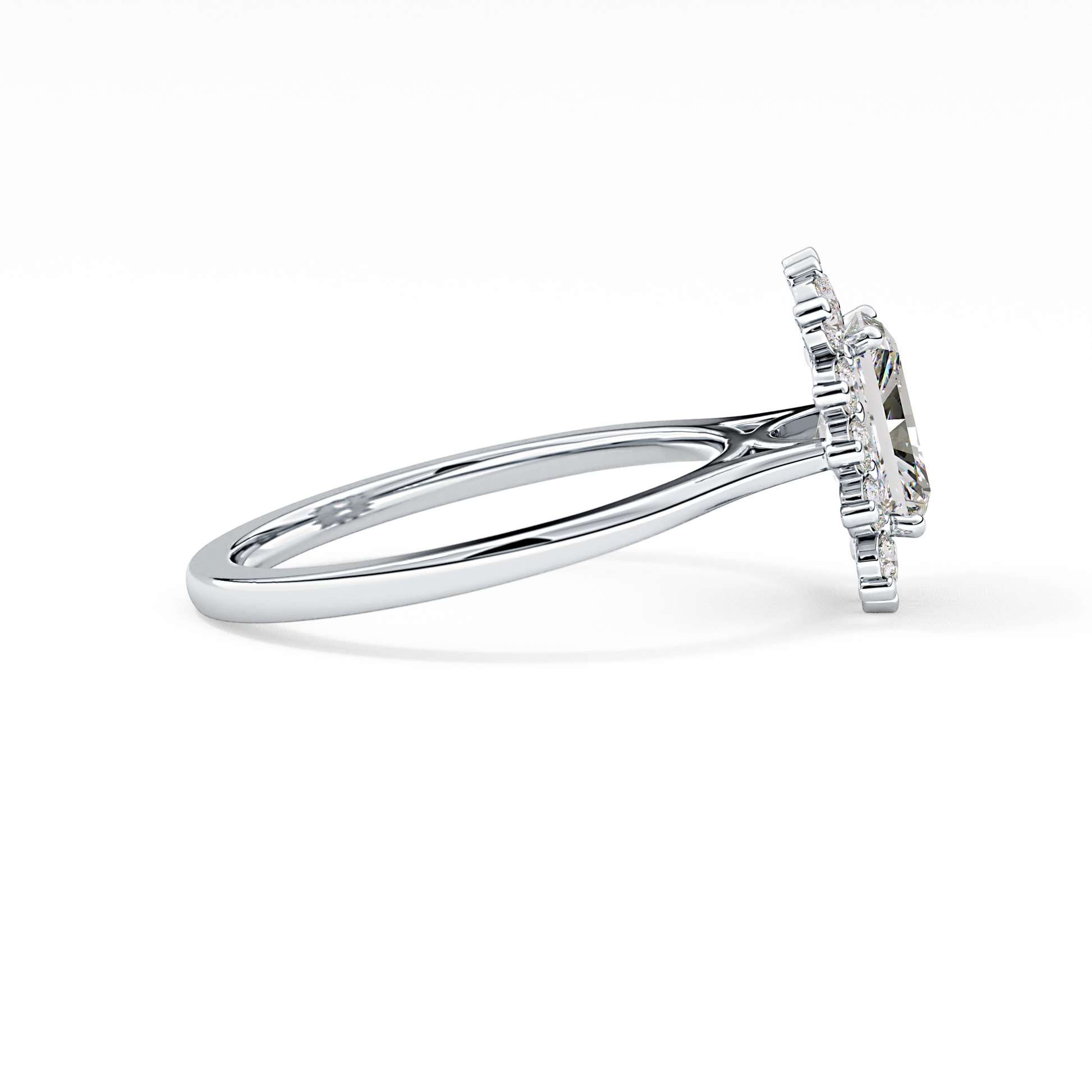 Radiant Halo Lab Grown Diamond Engagement Ring
