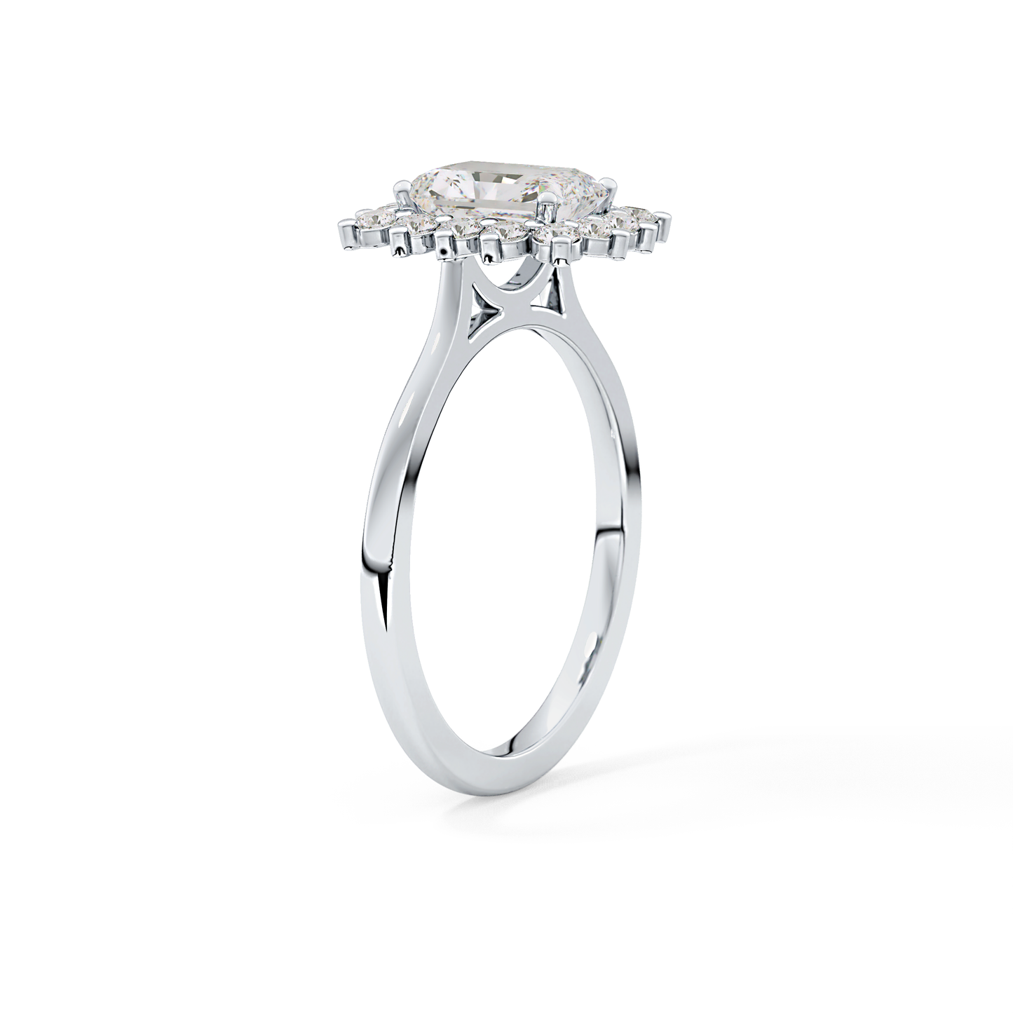 Radiant Halo Lab Grown Diamond Engagement Ring