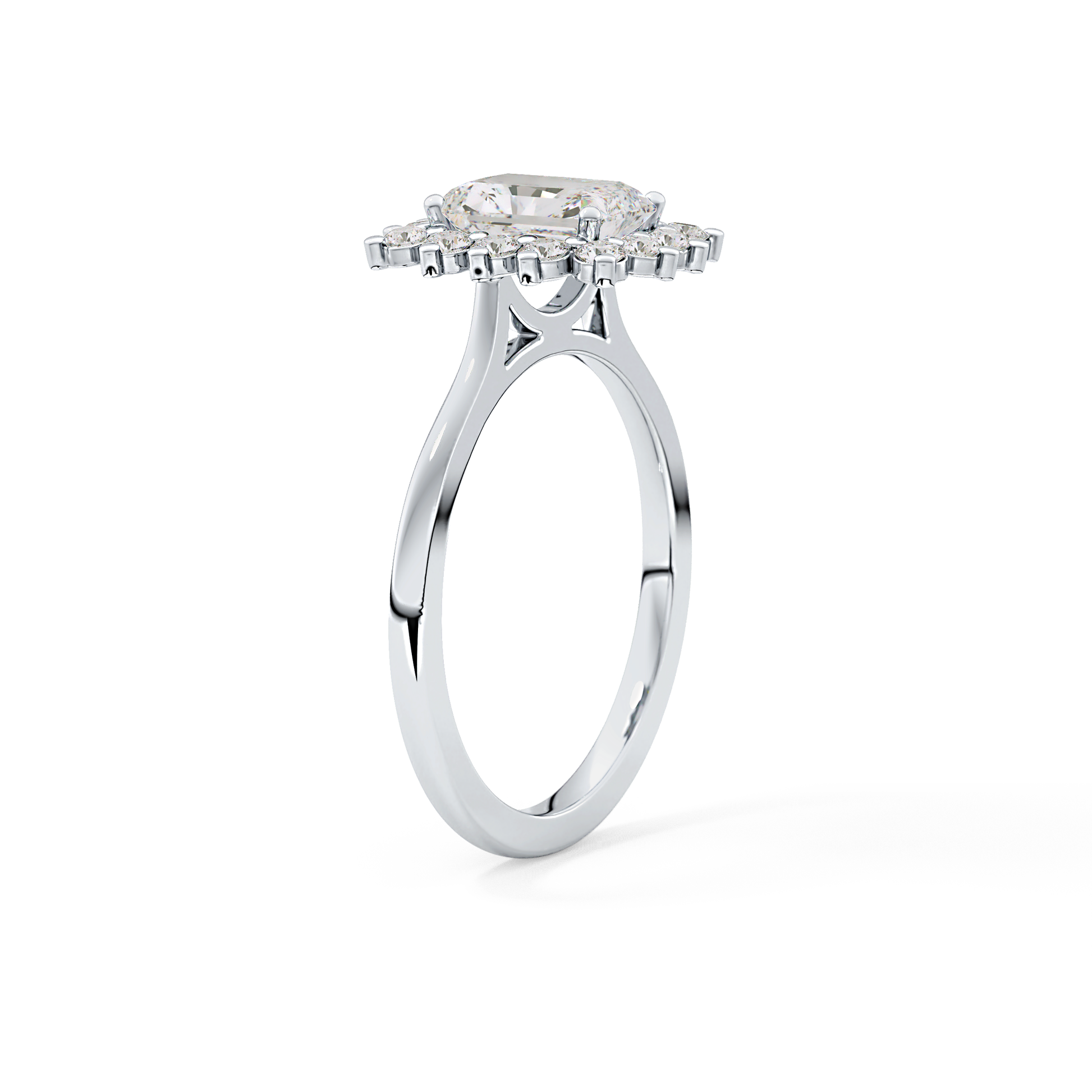 Radiant Halo Lab Grown Diamond Engagement Ring